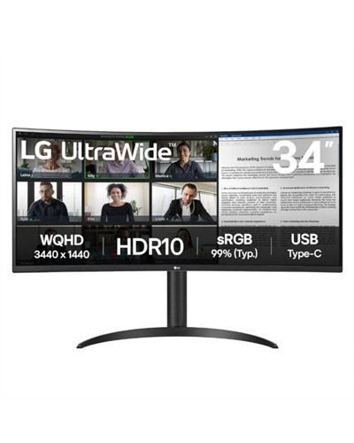 LG 34WR50QK-B monitor 34" WQHD 2xHDMI DP curvo