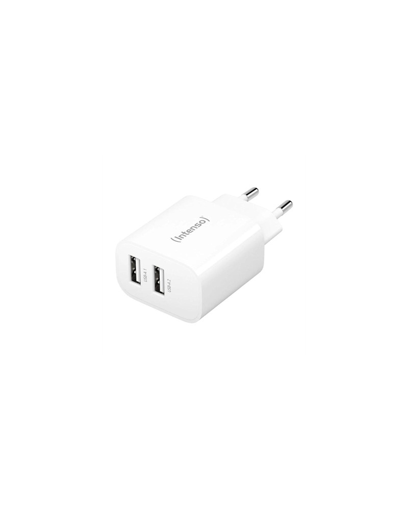 Intenso | Cargador pared W24AA|2xUSB-A|blanco