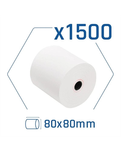 Pack 1500 rollos papel térmico sin BPA 80x80mm