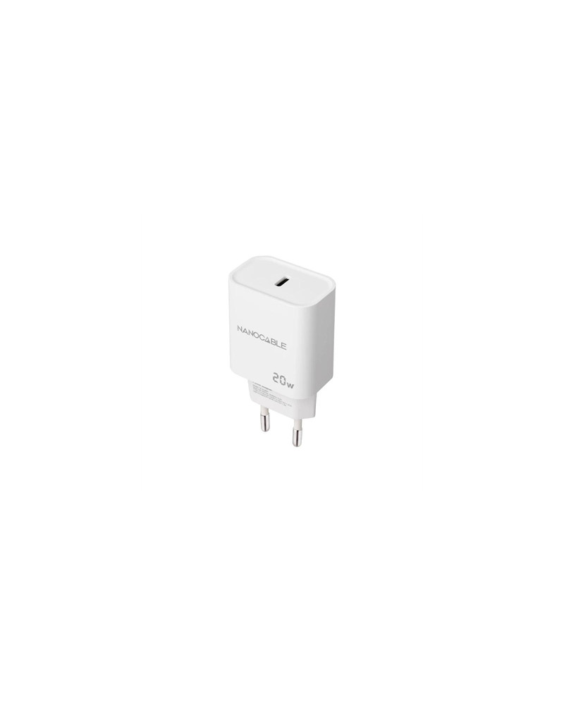 Nanocable Cargador pared USB-C PD 20W Blanco