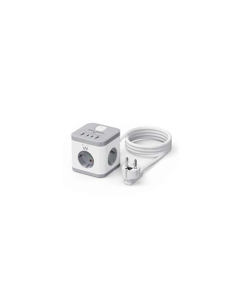 Ewent EW3863 Regleta 3 Tomas SHUCKO+2USB-A+2USB-C