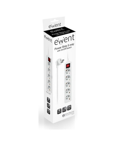EWENT EW3916  Regleta 5 Tomas / 1 interruptor 1.5m