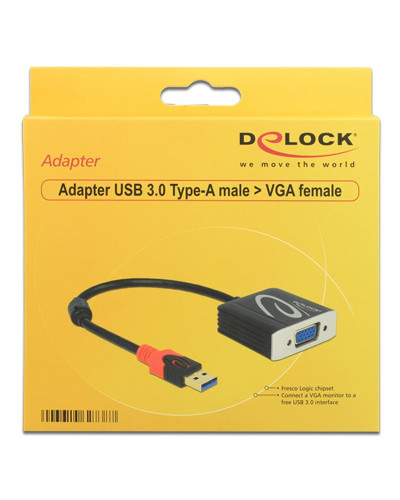 Delock Adaptador USB 3.0 tipo-a Macho a vga Hembra