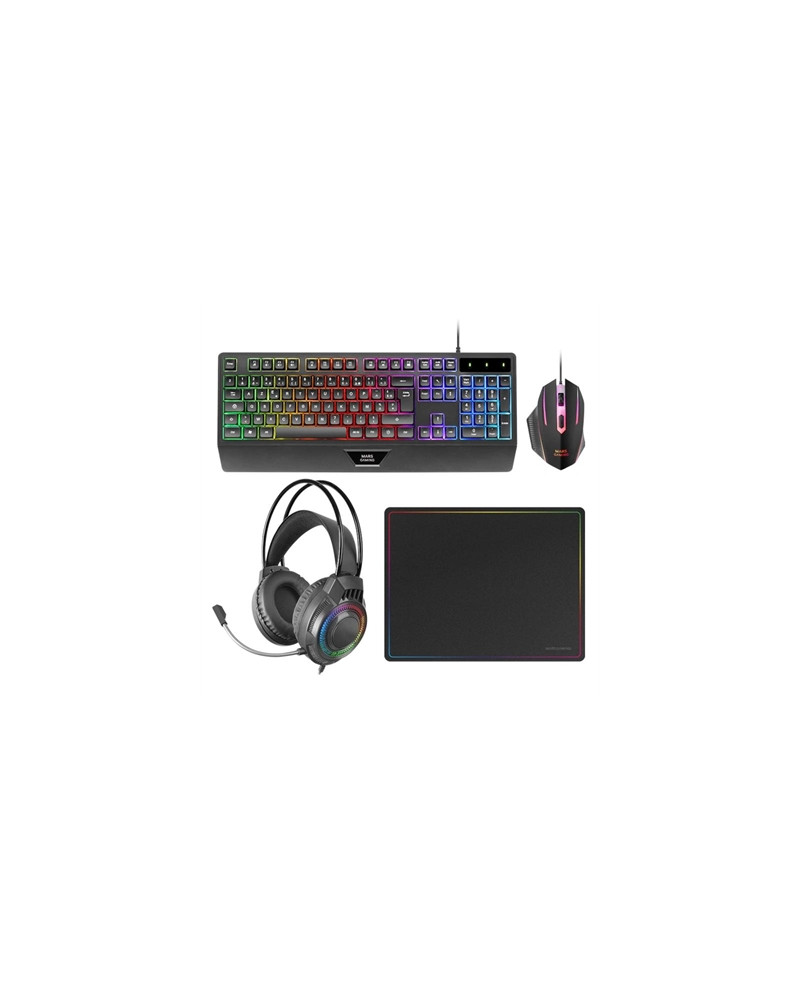 MARS GAMING TECLADO+RATON+ALFOMBRILLA+AURICULAR