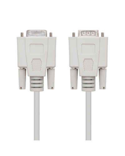 Nanocable Cable Serie RS232, DB9 M-H, Beige, 1.8m