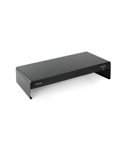 Tooq Soporte elevador monitor/portátil 3xUSB negro