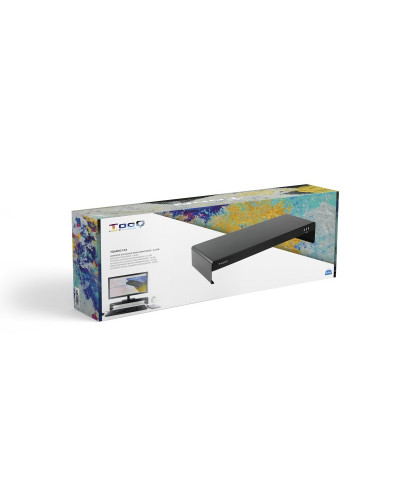 Tooq Soporte elevador monitor/portátil 3xUSB negro