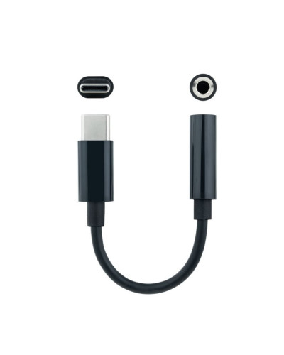 Nanocable Adaptador Audio USB-C/M a Jack/H, Negro