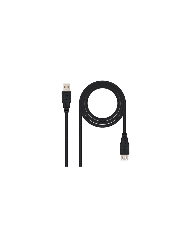 Nanocable Cable USB 2.0 Tipo-A M/H P Negro 1m