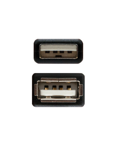 Nanocable Cable USB 2.0 Tipo-A M/H P Negro 1m