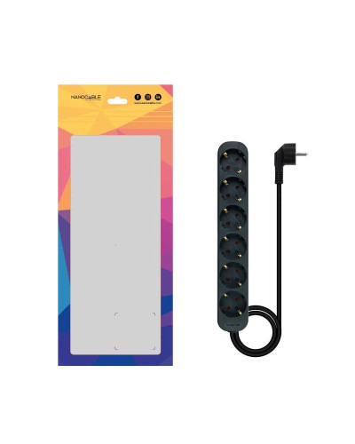 Nanocable Regleta de Enchufes 6 Tomas 1.4 m Negro