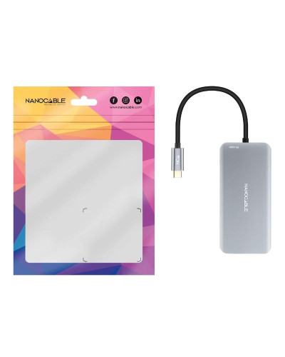Nanocable Hub USB-C 3xUSB-A+2xHDMI+RJ45+TF+SD+PD
