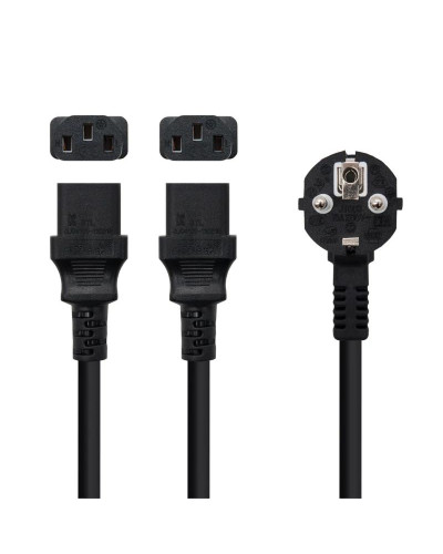 Nanocable Cable aliment. CEE7-M a 2xC13-H 3 m
