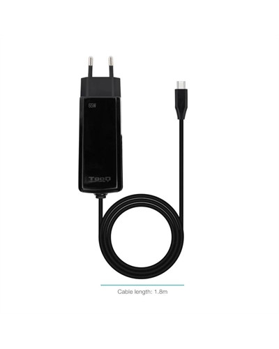 Tooq Cargador portátil GAN USB-C PD 65W Cúbico