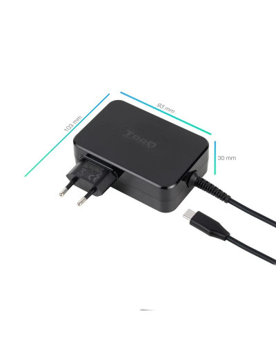 Tooq Cargador portátil GAN USB-C PD 100W Negro