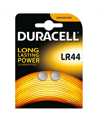 Duracell Pila Botón Alcalina LR44 1,5V Blister*2