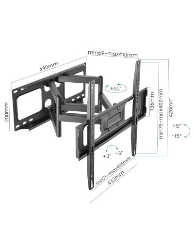 iggual SPTV03 Soporte TV 32-70" 45Kg pared Full
