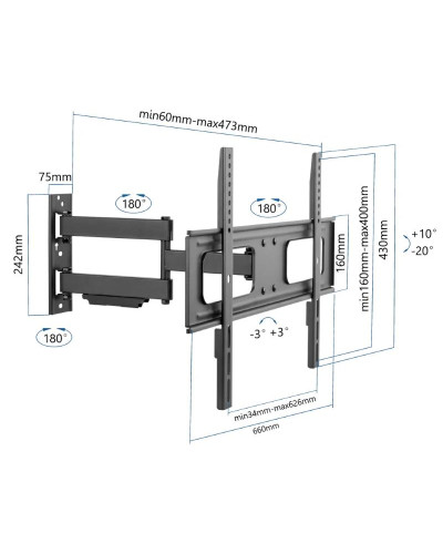 iggual SPTV13 Soporte TV 37-75" 50kg pared Full
