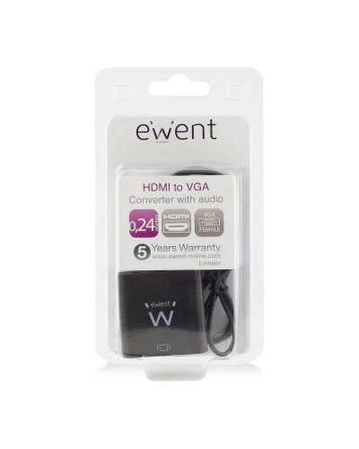 EWENT EW9864 Adaptador Hdmi/Vga con Audio