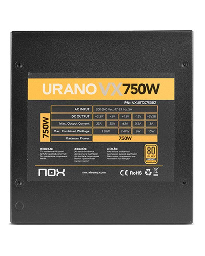 NOX Fuente Alimentación Urano VX 750W 80+ BRONZE