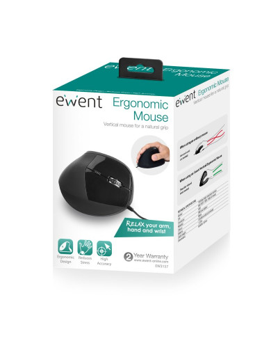 Ewent EW3157 Ratón óptico Vertical Usb 2.0