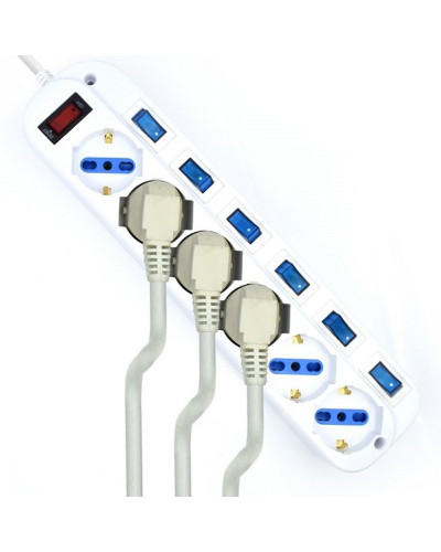EWENT EW3932-3m Regleta 6 Tomas / 6 interruptor 3m