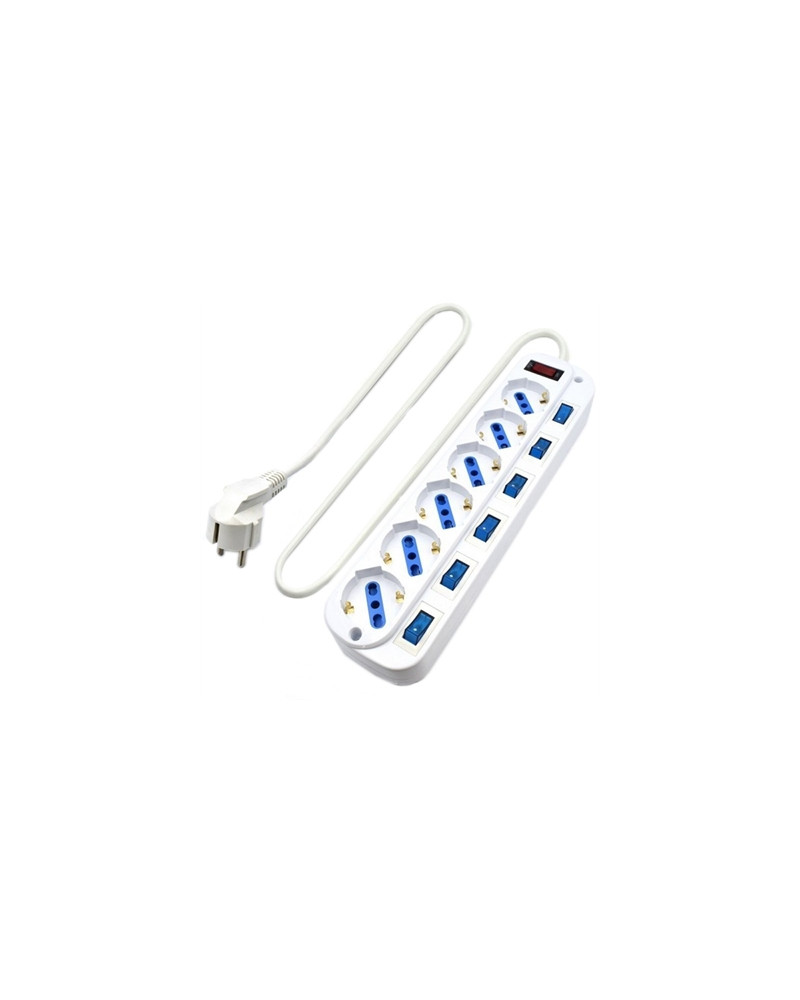 EWENT EW3932-5m Regleta 6 Tomas / 6 interruptor 5m