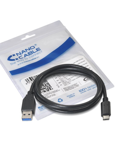 Nanocable Cable USB 3.1 Gen2 10Gbps3A USB-C/M-A/M