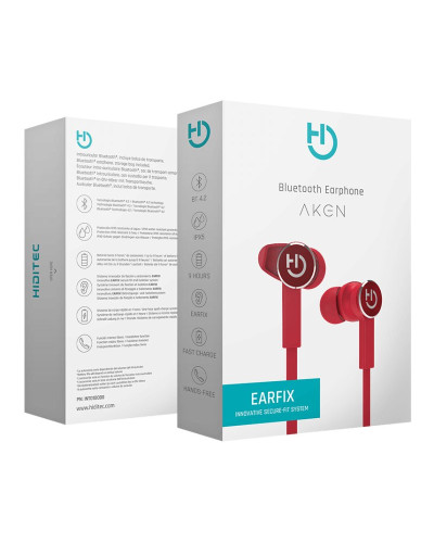Hiditec Auricular+Mic  AKEN BT4,2 Earfix  RED