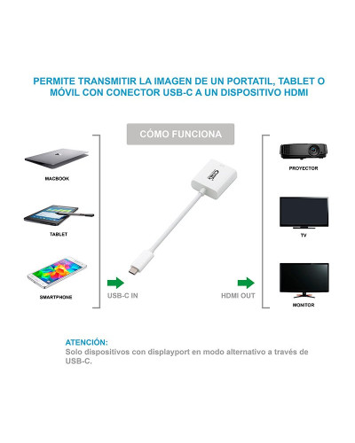 Nanocable Conversor USB-C A HDMI 4K, 15 cm