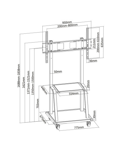 Tooq FS20100M-B Soporte suelo Pantalla 37-100" neg