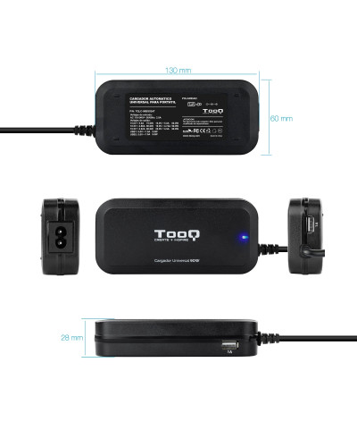 Tooq Cargador universal portátil automático 90w