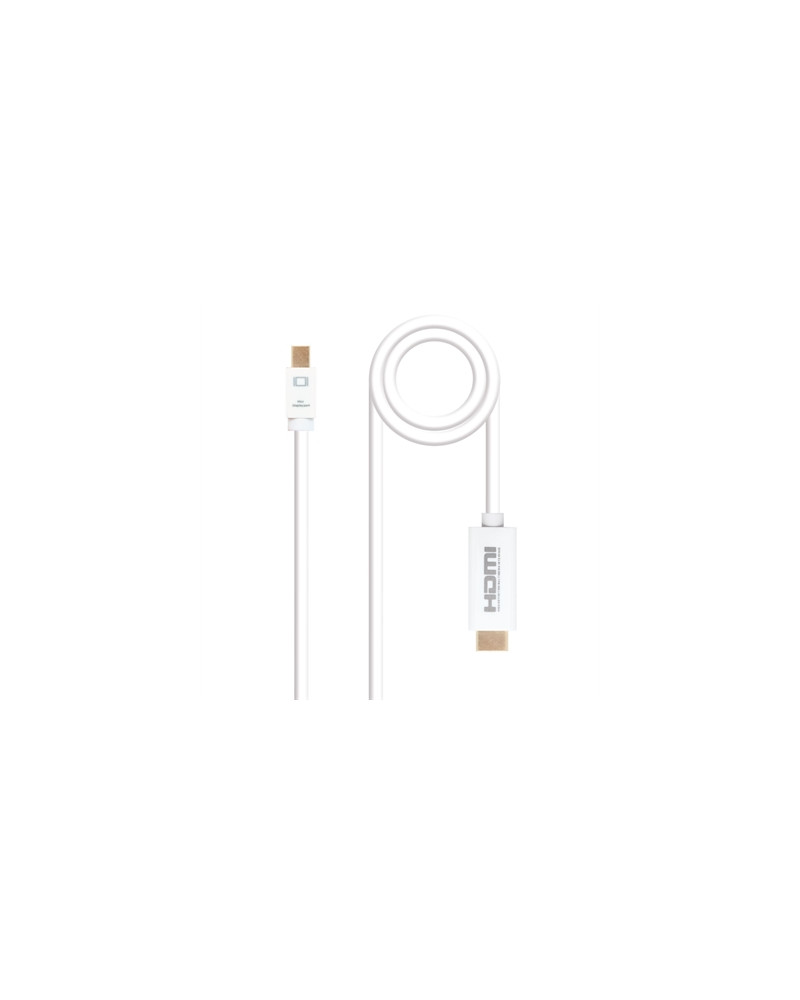 Nanocable Cable Conversor Mini DP/ HDMI 2 M Blanco