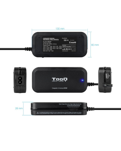 Tooq Cargador portátil 90W manual 12 conectores