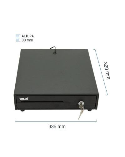 iggual Cajón Portamonedas IRON-10 38cm 4+6 negro