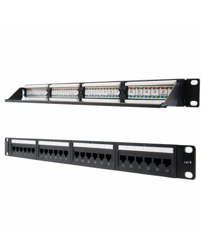 Nanocable Panel Parcheo 24P CAT.6 UTP 19"1U Dual