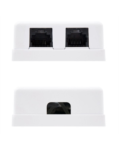 Nanocable Roseta Superficie CAT.6 UTP 2Tomas Blanc