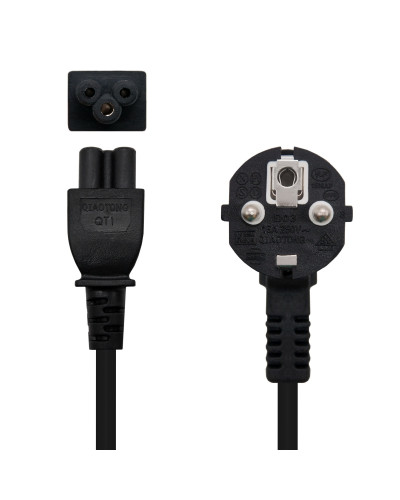 Nanocable Cable Alim. trébol, CEE7 /M-C5/H, 1.5m
