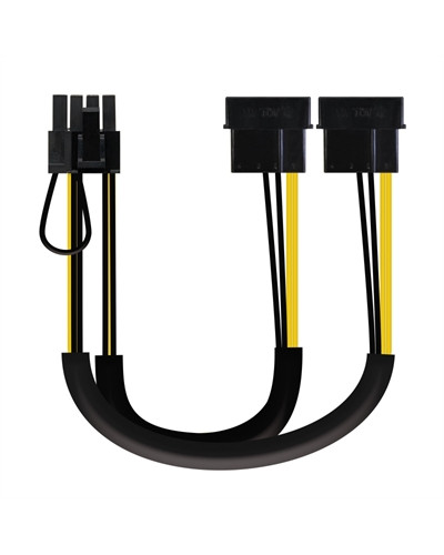 Nanocable Cable VGA 2x5.25"/M-PCI-E6+2PIN/M 20cm
