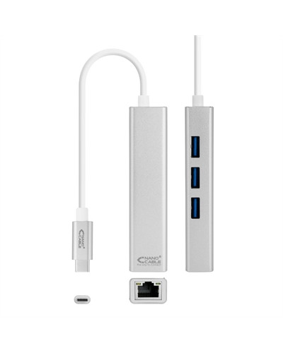 Nanocable Conversor USB-C Ethernet +3xUSB 3.0