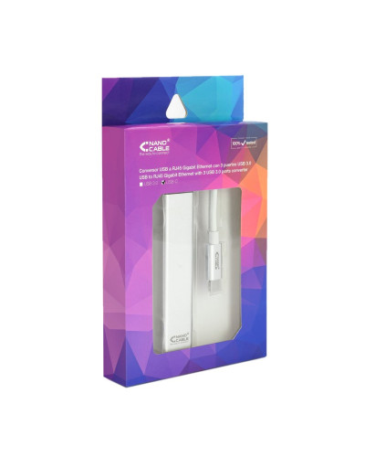 Nanocable Conversor USB-C Ethernet +3xUSB 3.0