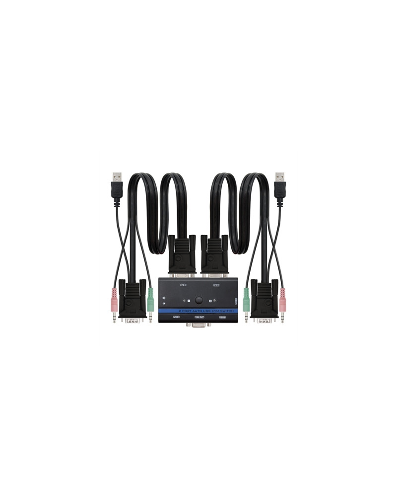Nanocable KVM Switch VGA USB 1u-2PC+Cable