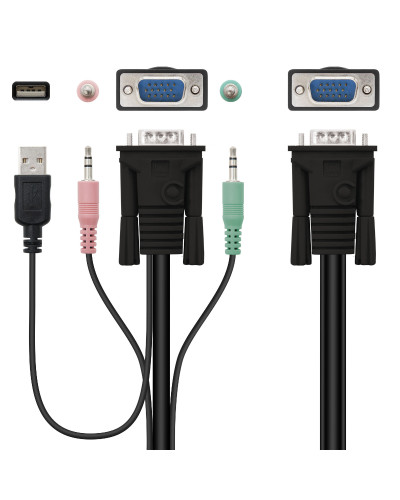 Nanocable KVM Switch VGA USB 1u-2PC+Cable