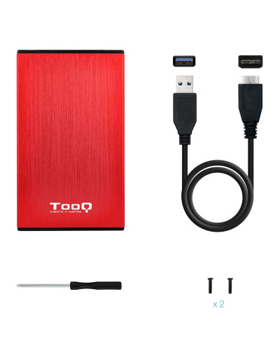 Tooq TQE-2527R Caja HDD 2.5" USB 3.1 Gen1/USB 3.0
