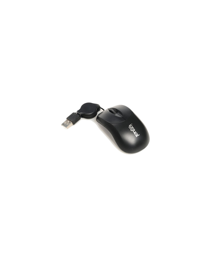 iggual Ratón retráctil COM-BASIC-800DPI negro