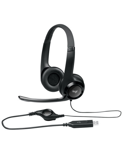 Logitech Auricular+Mic H390 USB Negro