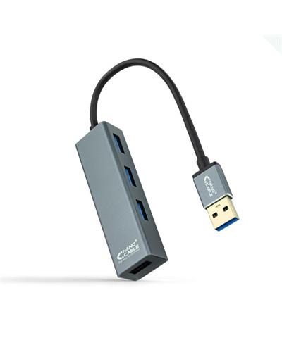 Nanocable Hub USB 3.0 4 x USB 3.0 10cm. Gris