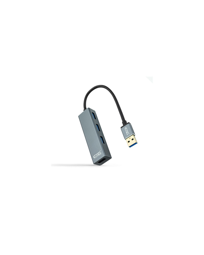 Nanocable Hub USB 3.0 4 x USB 3.0 10cm. Gris