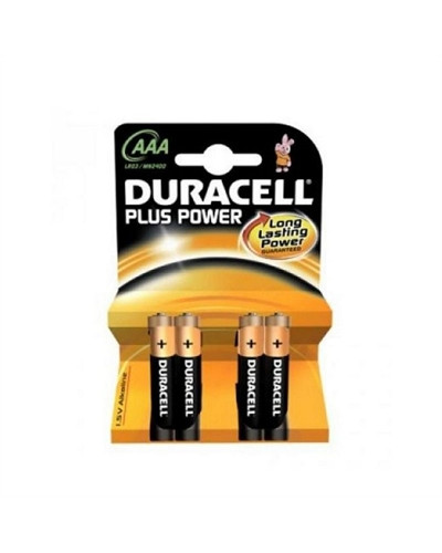 Duracell Pila Alcalina Plus Power LR3 AAA Pack-4
