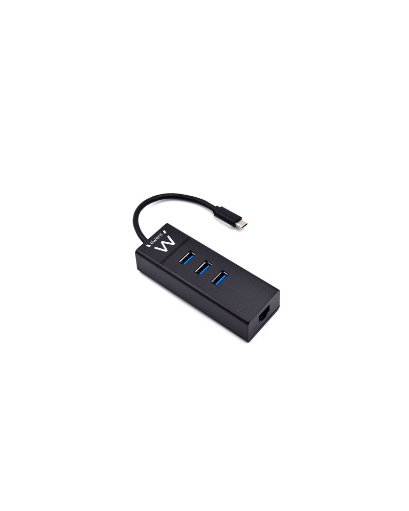 EWENT EW1141 Hub Tipo-C 3Pts.USB 3.1+1pto. GIGABIT